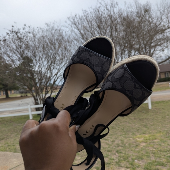 Coach Black Wedge Sandals - Picture 6 of 6